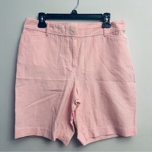 Talbot’s Perfect Short Pink White Striped Seersucker Size 14P
